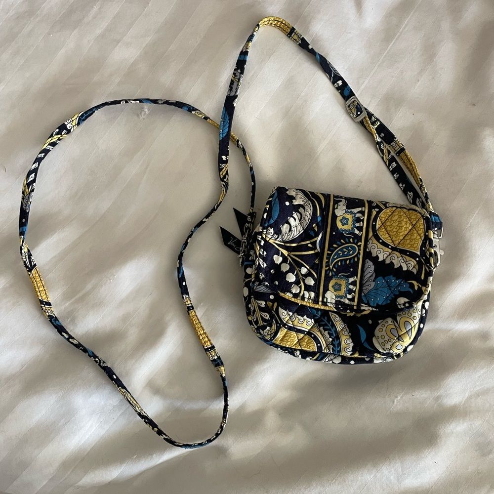 Vera Bradley ”Saddlebag” new style Ellie Blue Purse CrossBody Bag blue w…